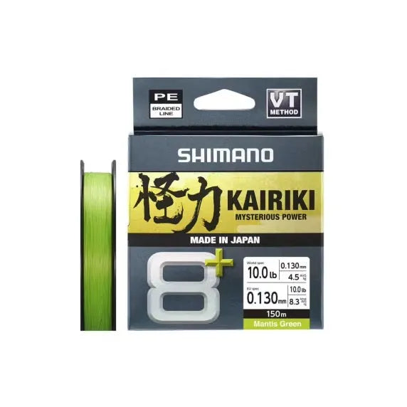 Línea trenzada Shimano Kairiki 8+ 300 m 0.13 mm 9.1 kg color verde Mantis