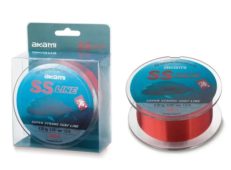 Hilo Akami SS-Line Red – Monofilamento Terpolymer Nylon rojo (2000 m y 300 m)